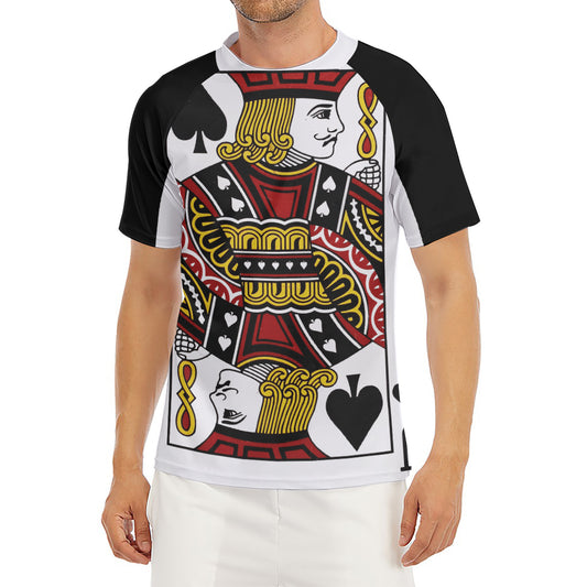 Jack Of Spades Playing Card Print Men's Short Sleeve Rash Guard