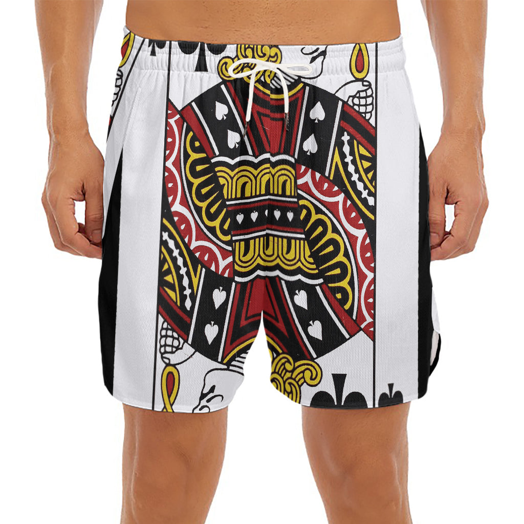 Jack Of Spades Playing Card Print Men's Split Running Shorts
