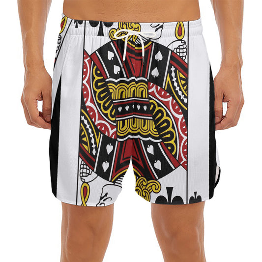 Jack Of Spades Playing Card Print Men's Split Running Shorts