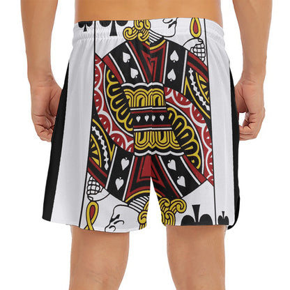Jack Of Spades Playing Card Print Men's Split Running Shorts