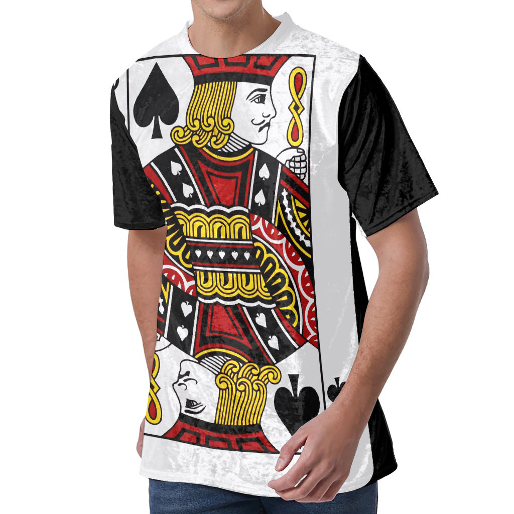Jack Of Spades Playing Card Print Men's Velvet T-Shirt