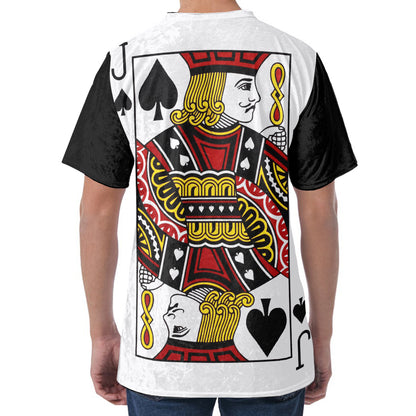 Jack Of Spades Playing Card Print Men's Velvet T-Shirt