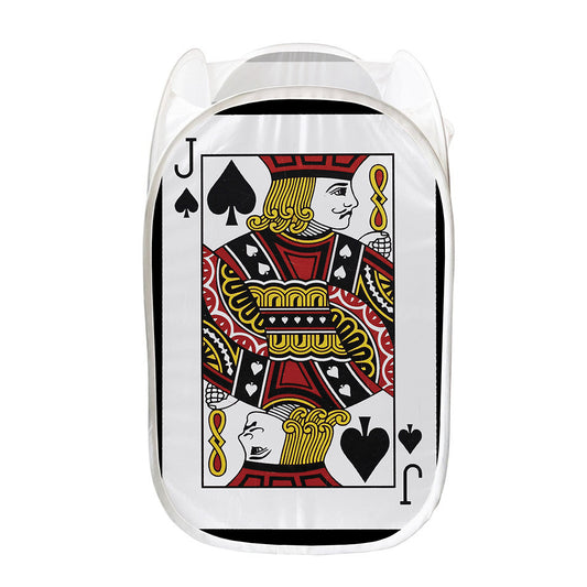 Jack Of Spades Playing Card Print Mesh Laundry Hamper