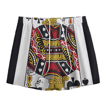 Jack Of Spades Playing Card Print Mesh Shorts