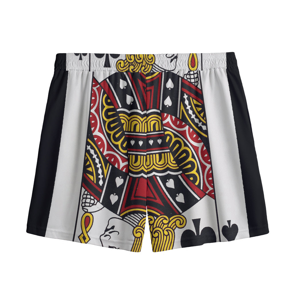 Jack Of Spades Playing Card Print Mesh Shorts