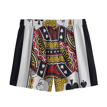 Jack Of Spades Playing Card Print Mesh Shorts