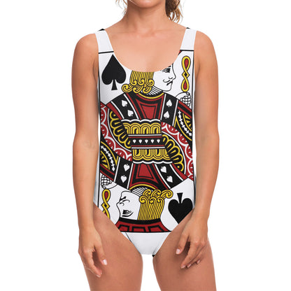 Jack Of Spades Playing Card Print One Piece Swimsuit