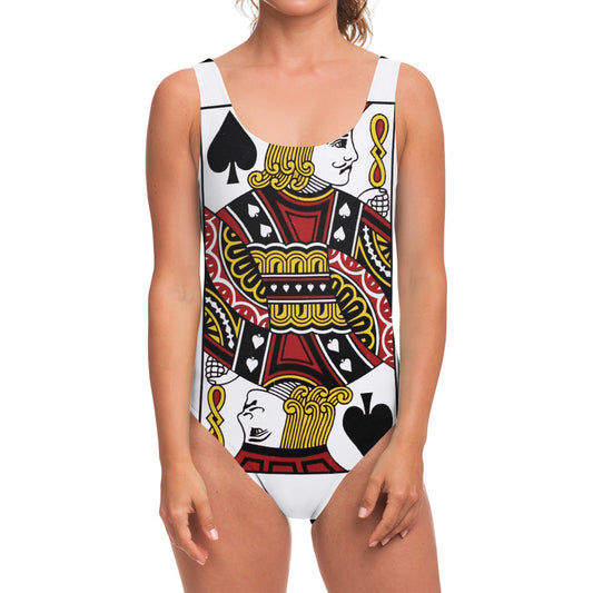 Jack Of Spades Playing Card Print One Piece Swimsuit