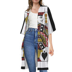 Jack Of Spades Playing Card Print Open Front Beach Cover Up