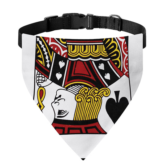 Jack Of Spades Playing Card Print Over The Collar Dog Bandana