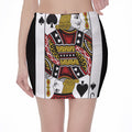 Jack Of Spades Playing Card Print Pencil Mini Skirt