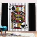 Jack Of Spades Playing Card Print Pencil Pleat Curtains