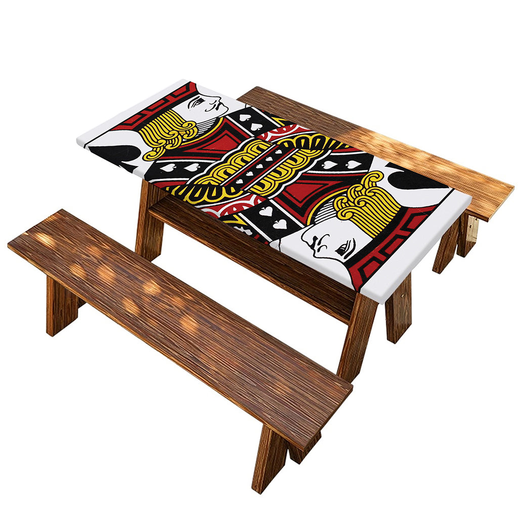 Jack Of Spades Playing Card Print Picnic Table Cover