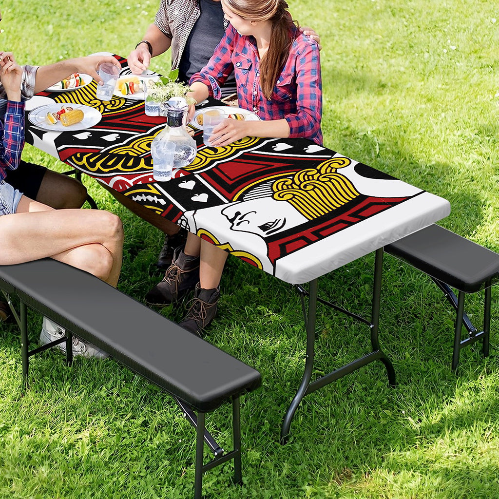 Jack Of Spades Playing Card Print Picnic Table Cover