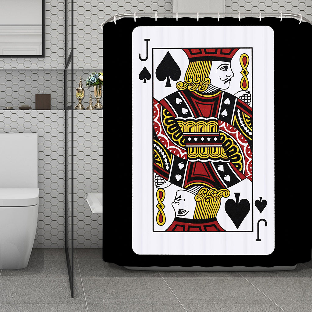 Jack Of Spades Playing Card Print Polyester Shower Curtain