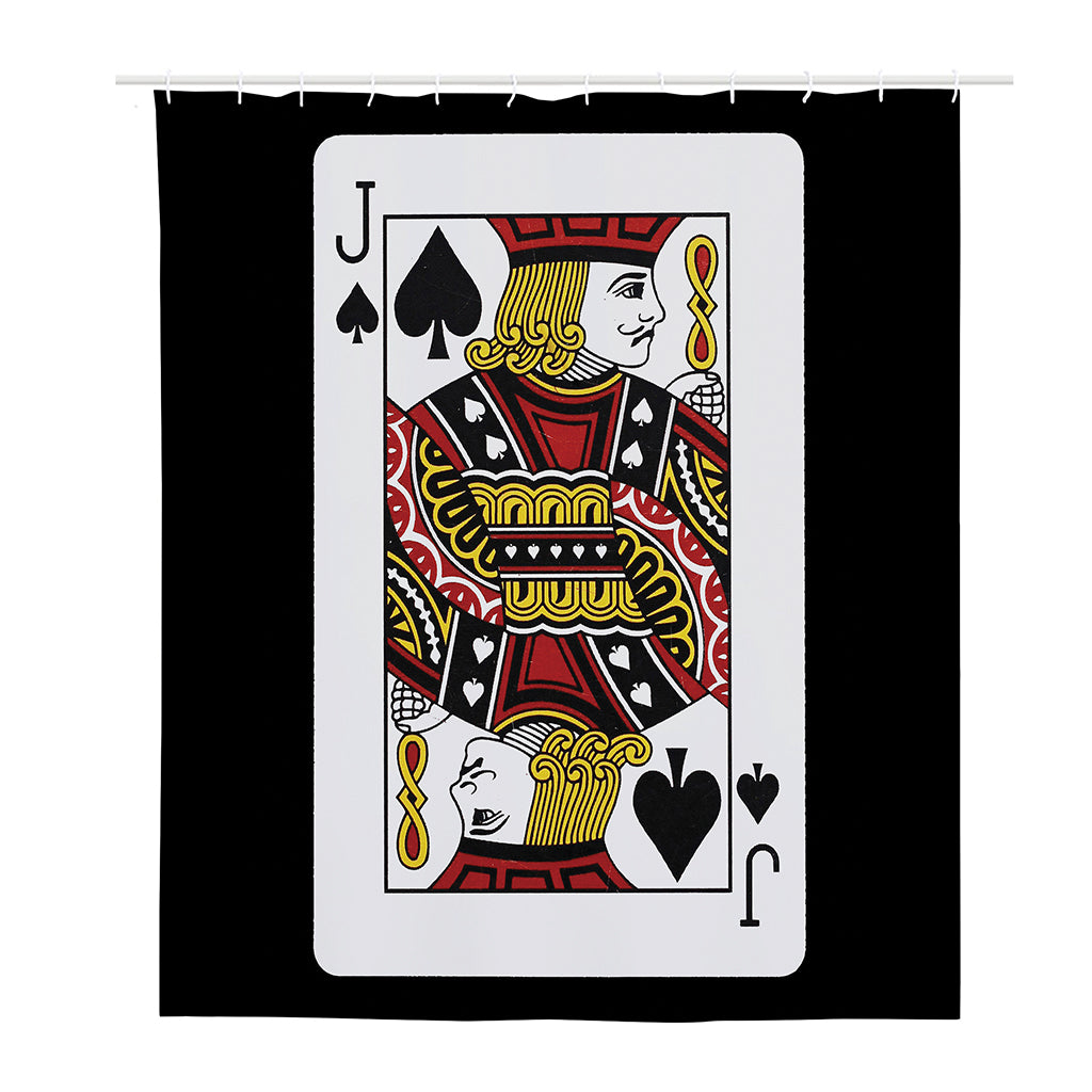 Jack Of Spades Playing Card Print Polyester Shower Curtain