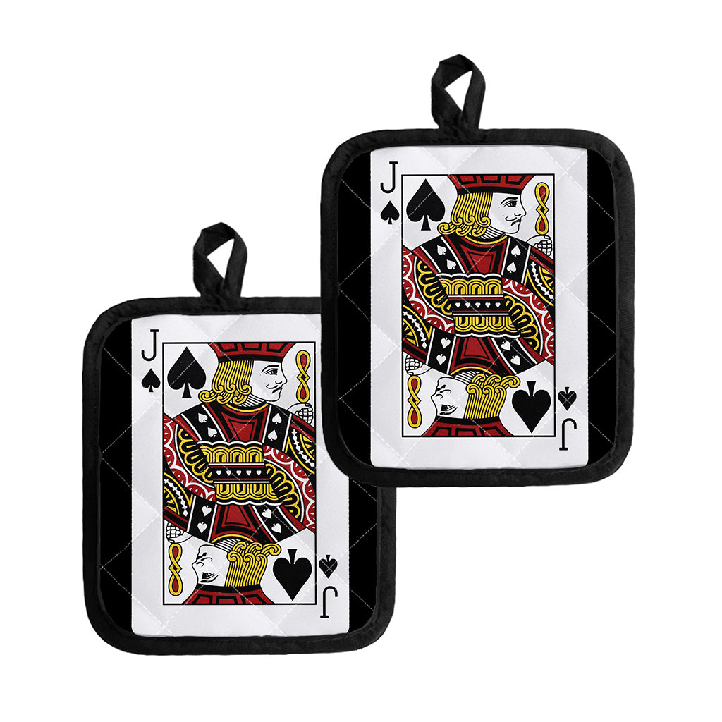 Jack Of Spades Playing Card Print Pot Holders