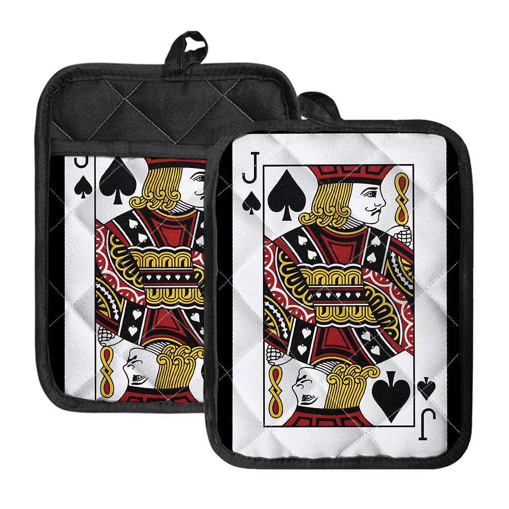 Jack Of Spades Playing Card Print Pot Holders With Pocket