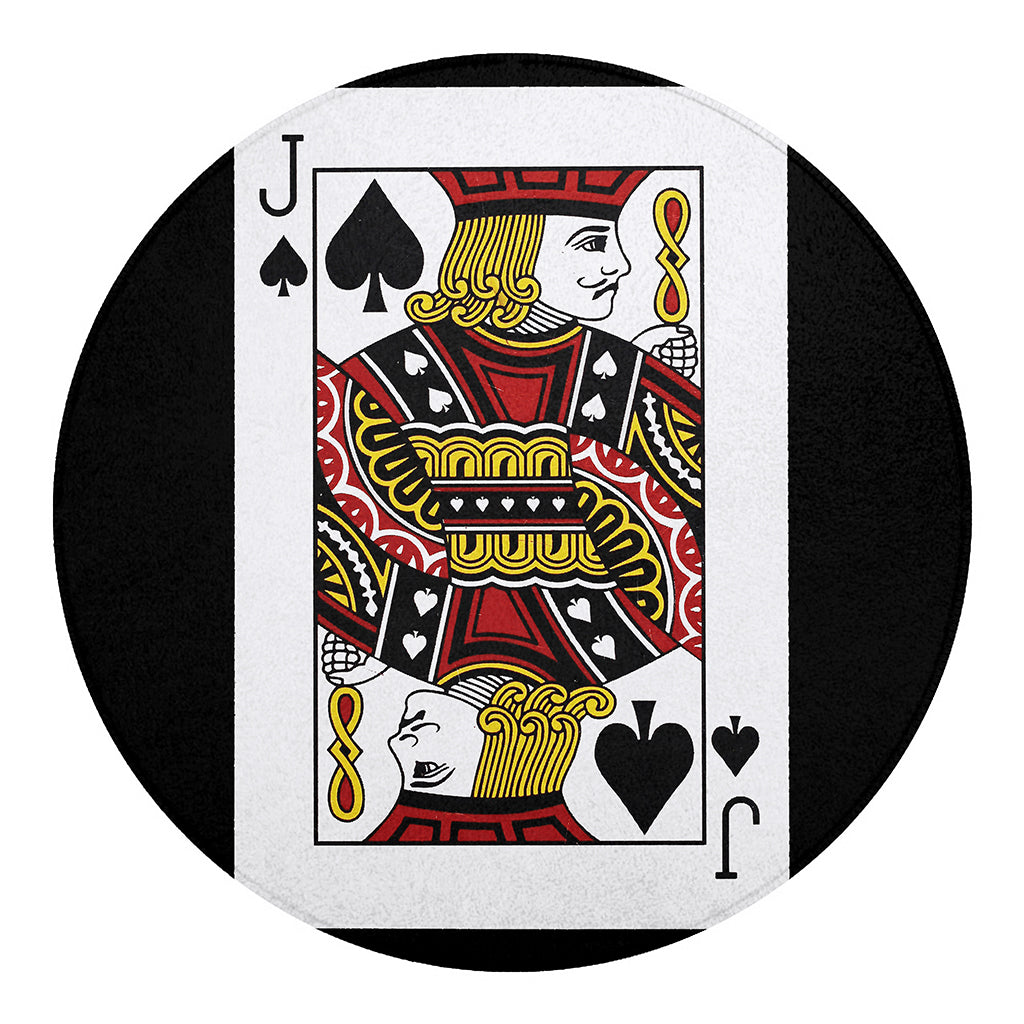 Jack Of Spades Playing Card Print Round Blanket