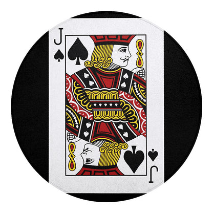 Jack Of Spades Playing Card Print Round Blanket