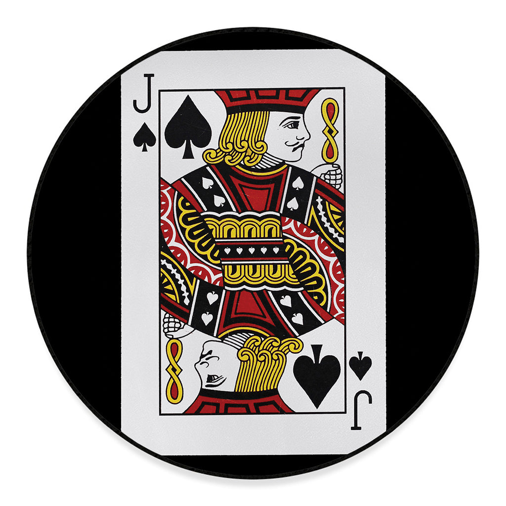 Jack Of Spades Playing Card Print Round Floor Mat