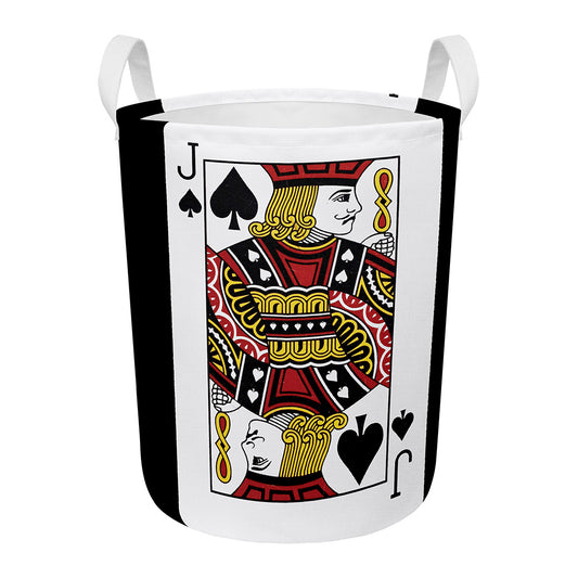 Jack Of Spades Playing Card Print Round Laundry Basket