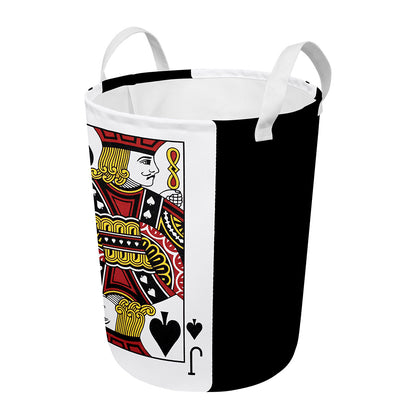 Jack Of Spades Playing Card Print Round Laundry Basket