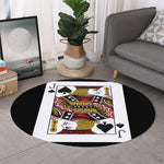Jack Of Spades Playing Card Print Round Rug