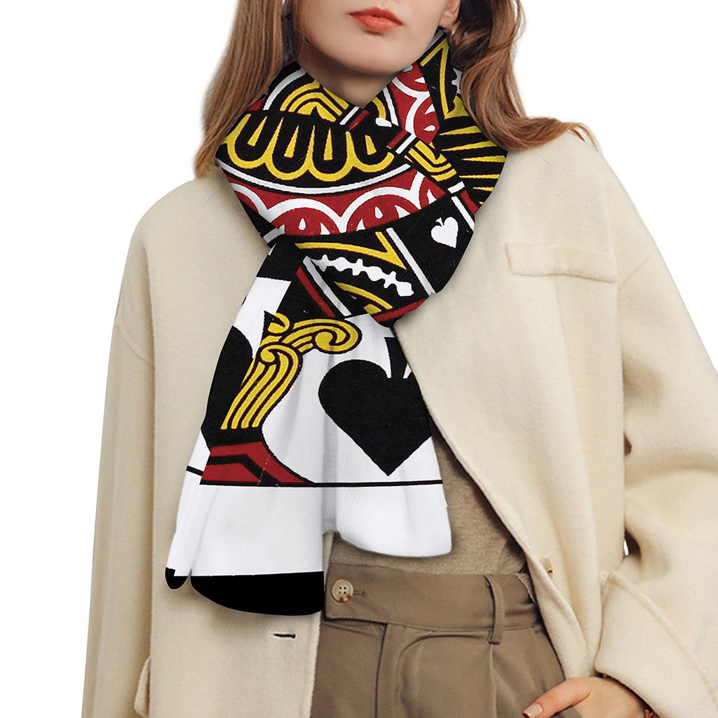 Jack Of Spades Playing Card Print Scarf