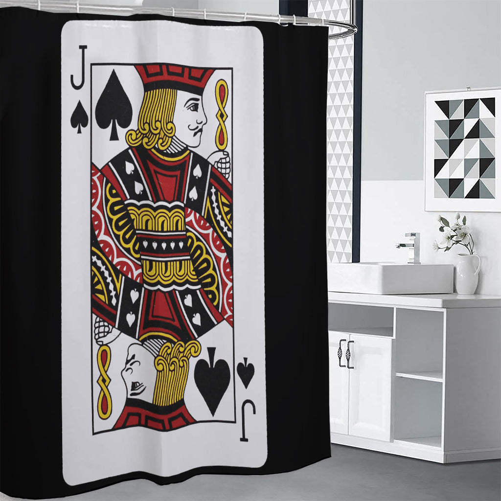 Jack Of Spades Playing Card Print Shower Curtain