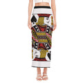 Jack Of Spades Playing Card Print Side Slit Maxi Skirt