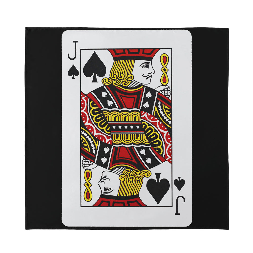 Jack Of Spades Playing Card Print Silk Bandana