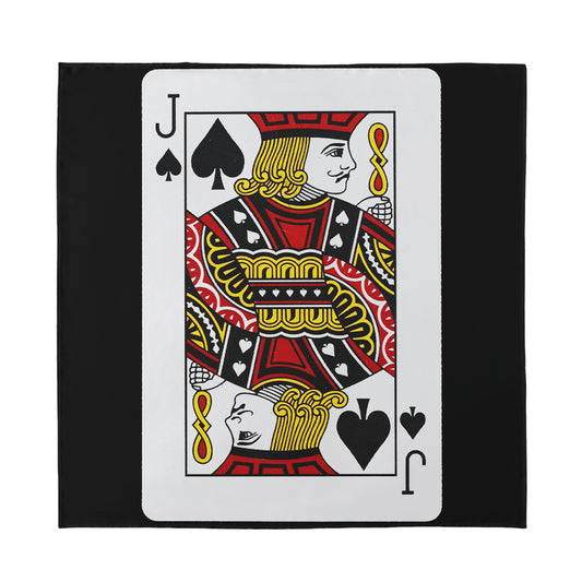 Jack Of Spades Playing Card Print Silk Bandana