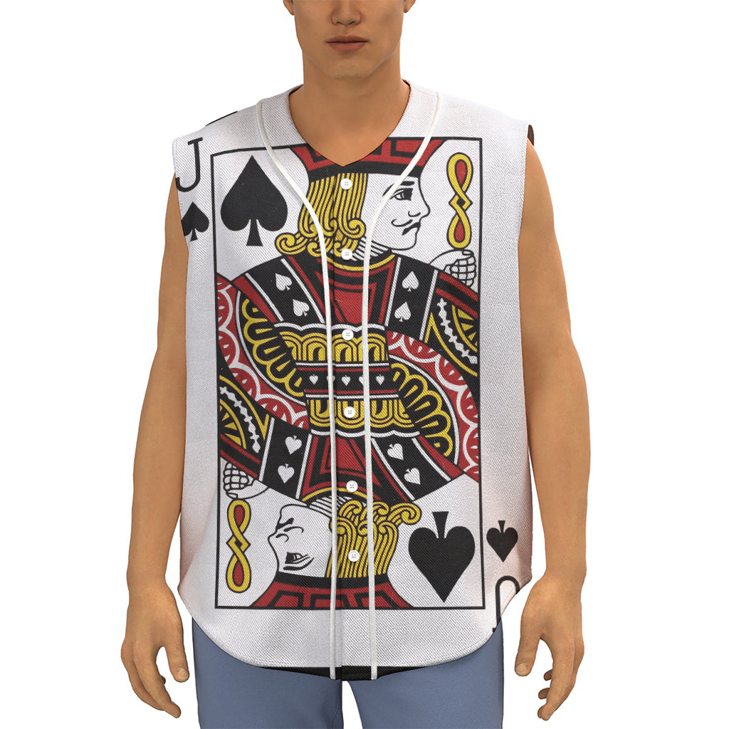 Jack Of Spades Playing Card Print Sleeveless Baseball Jersey