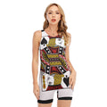 Jack Of Spades Playing Card Print Sleeveless One Piece Swimsuit