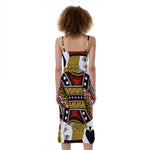 Jack Of Spades Playing Card Print Slim Fit Midi Cami Dress