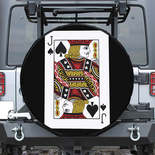 Jack Of Spades Playing Card Print Tire Cover