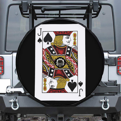 Jack Of Spades Playing Card Print Tire Cover With Camera Hole