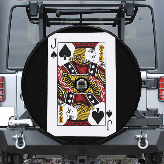 Jack Of Spades Playing Card Print Tire Cover With Camera Hole