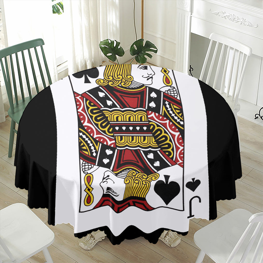 Jack Of Spades Playing Card Print Waterproof Round Tablecloth