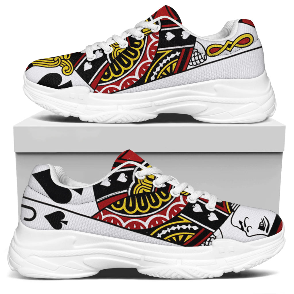 Jack Of Spades Playing Card Print White Chunky Shoes