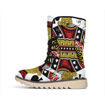 Jack Of Spades Playing Card Print Winter Boots