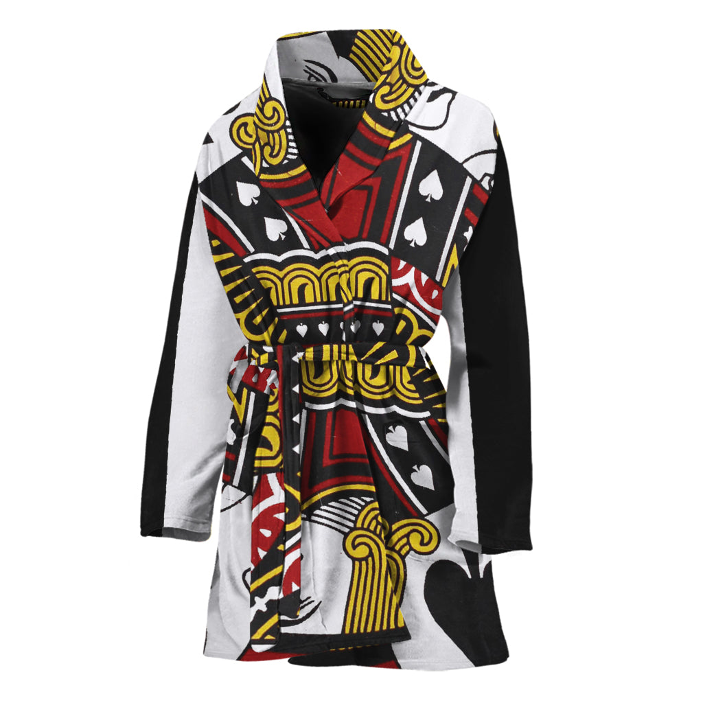 Jack Of Spades Playing Card Print Women's Bathrobe