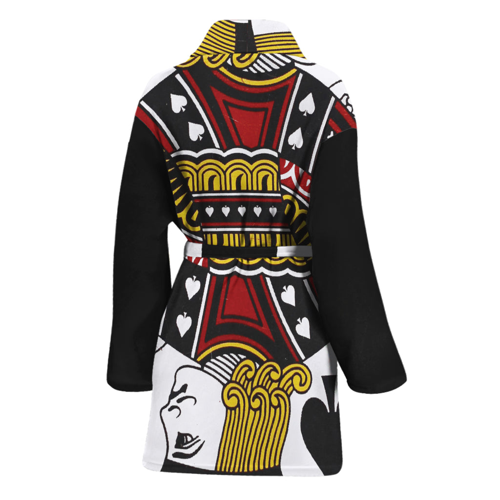 Jack Of Spades Playing Card Print Women's Bathrobe