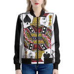 Jack Of Spades Playing Card Print Women's Bomber Jacket