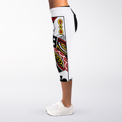 Jack Of Spades Playing Card Print Women's Capri Leggings
