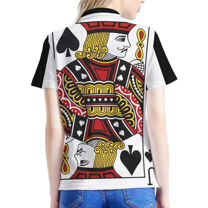 Jack Of Spades Playing Card Print Women's Polo Shirt