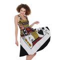 Jack Of Spades Playing Card Print Sleeveless Knee Length Dress