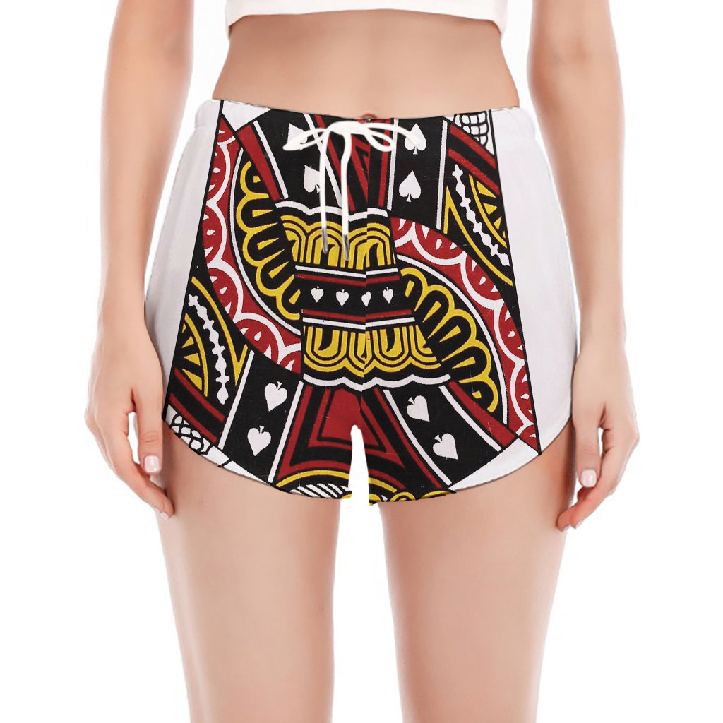 Jack Of Spades Playing Card Print Women's Split Running Shorts