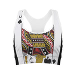 Jack Of Spades Playing Card Print Women's Sports Bra